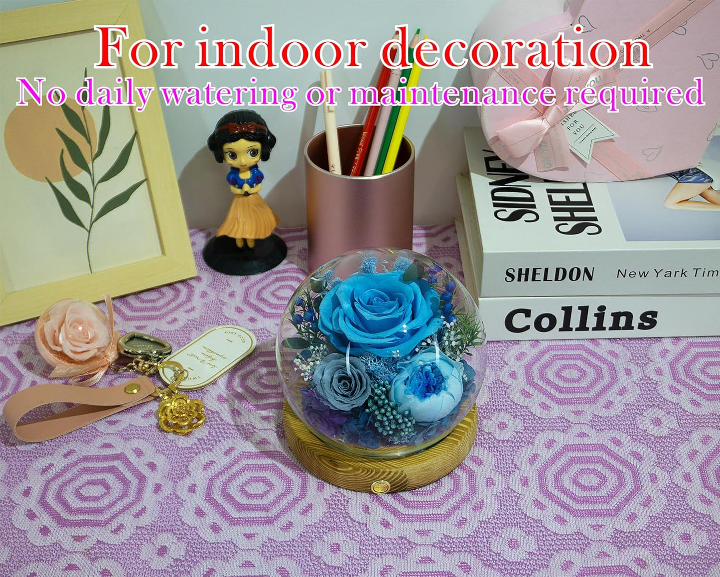 Everlasting Preserved Rose LED Dome